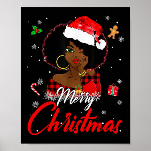 Póster Melanin Navidades de la Chica africana norteameric