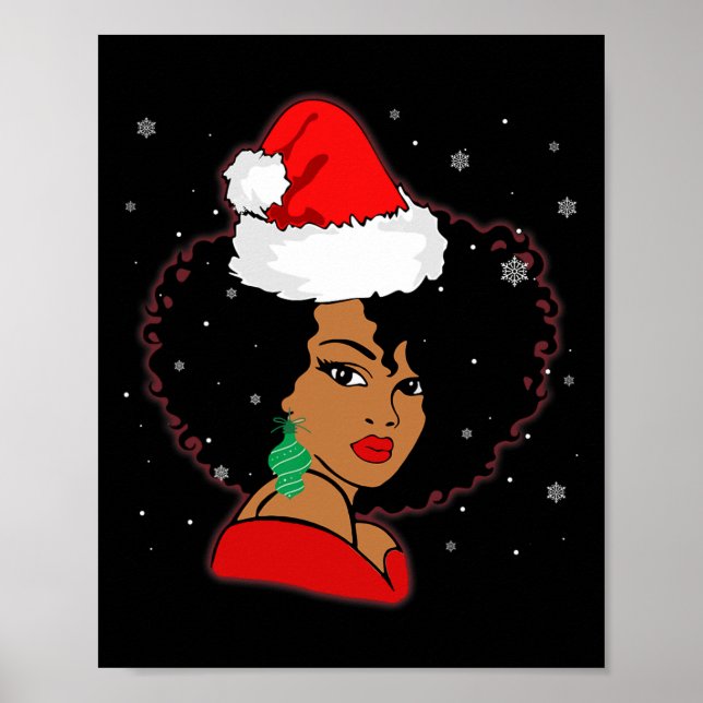 Póster Melanin Navidades de la Chica africana norteameric (Frente)