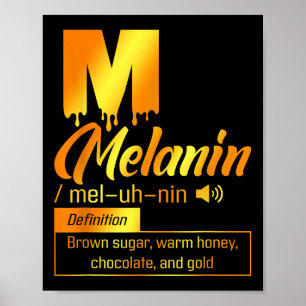 Póster Melanin Noun Definition Black History Month Junete