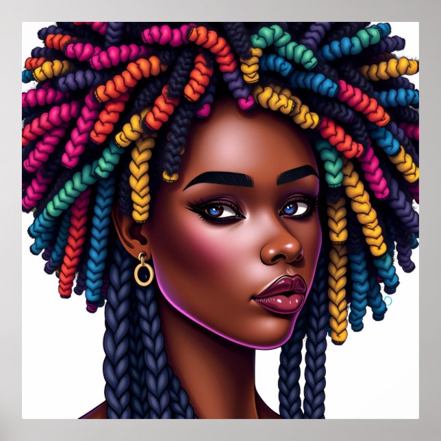 Póster Melanin Poppin Black Girl Magic Sista African Sis (Frente)