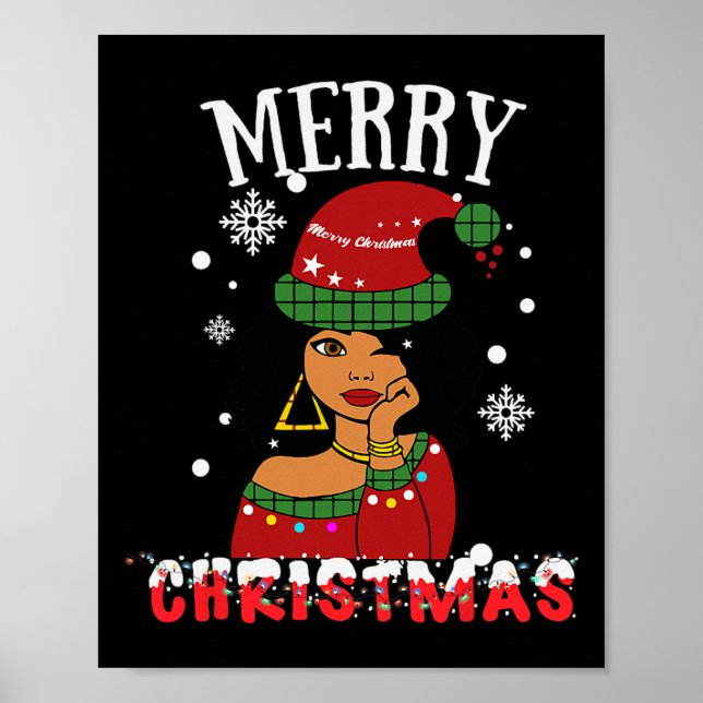 Póster Melanin Wom, de la navidad de los afroamericanos n (Frente)