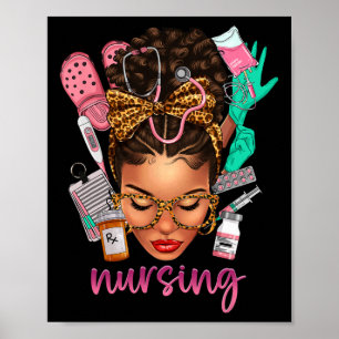 Póster Melanina negra Mes de historia negra pelo afro