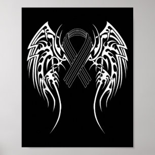 Póster Melanoma Cáncer de piel Cinta de las Alas Tribales