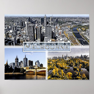 Póster Melbourne - Australia - Mosaico -