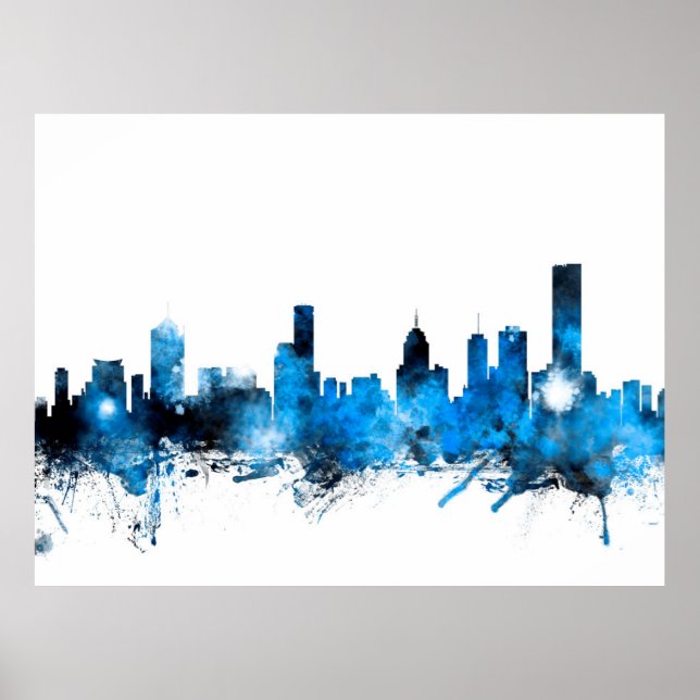 Póster Melbourne Australia Skyline (Frente)