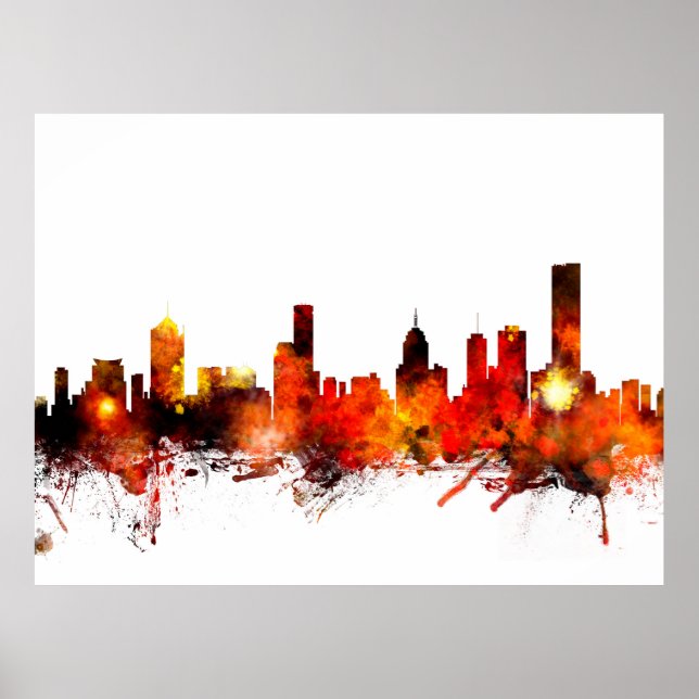 Póster Melbourne Australia Skyline (Frente)