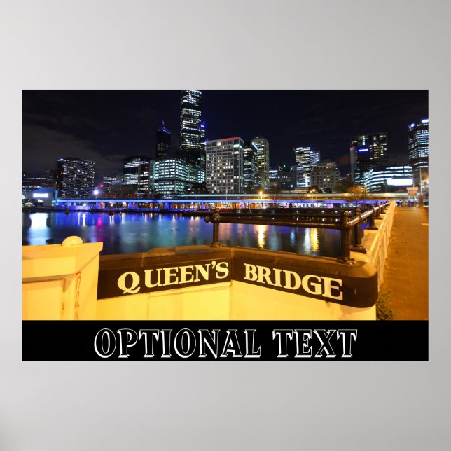 Póster Melbourne CBD Queens Bridge City Lights (Frente)