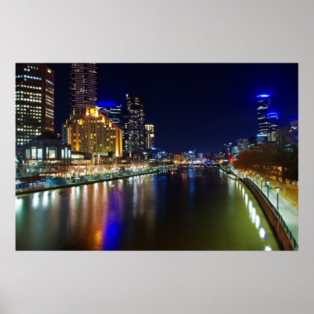 Póster Melbourne de noche (Frente)