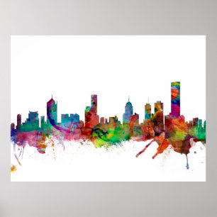 Póster Melbourne Skyline