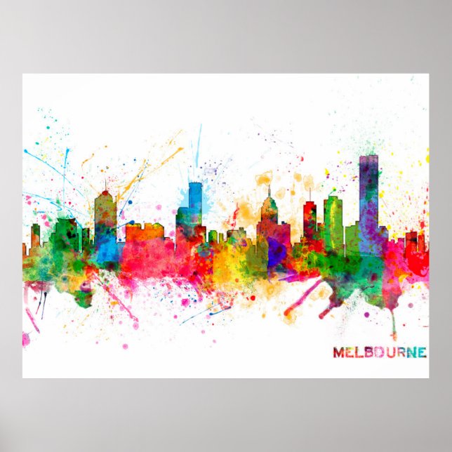 Póster Melbourne Skyline (Frente)
