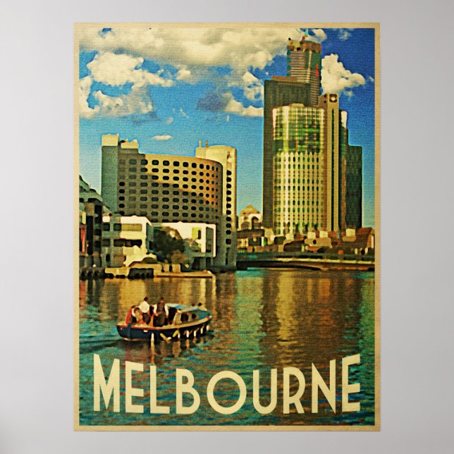 Póster Melbourne Skyline Australia (Frente)