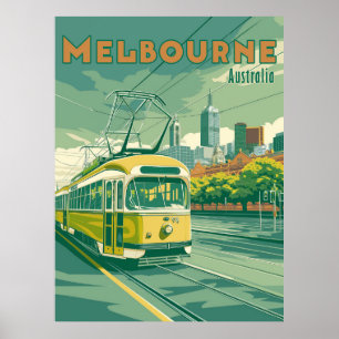 Póster Melbourne Souvenir Vintage Melbourne Tram
