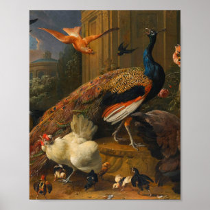 Póster Melchior d'Hondecoeter - Aves en un parque