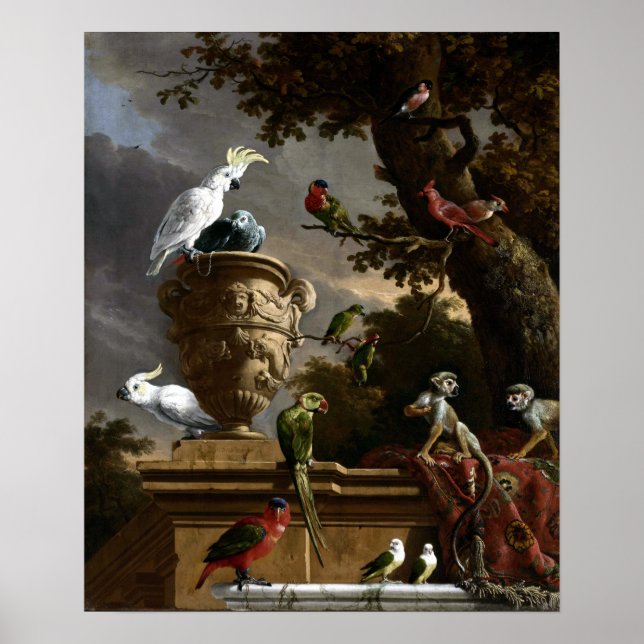 Póster Melchior d'Hondecoeter La Menagerie (Frente)