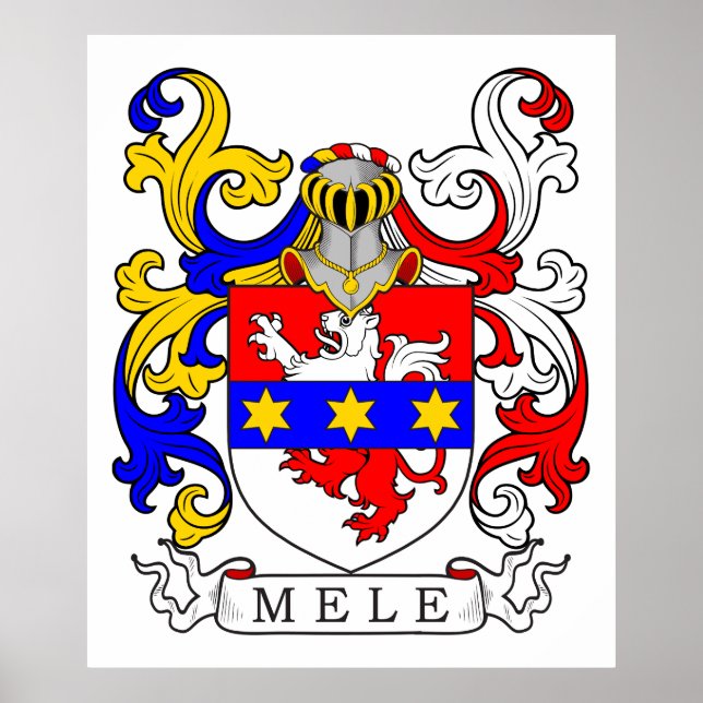Póster Mele Coat of Arms (italiano) (Frente)