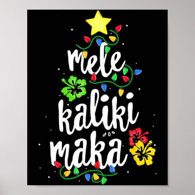 Póster Mele Kalikimaka Christmas Hawaiian  (Frente)