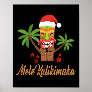 Póster Mele Kalikimaka Feliz Navidad en Hawái regalo de N