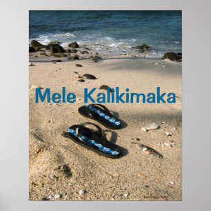 Póster Mele Kalikimaka Flip Flops