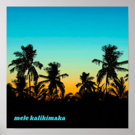Póster Mele Kalikimaka Navidades hawaianos artísticos Haw