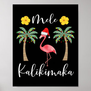 Póster Mele Kalikimaka Navidades hawaianos tropicales fla