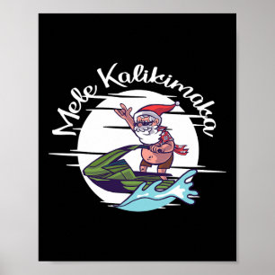 Póster Mele Kalikimaka Papa Mele Jet Ski Navidades