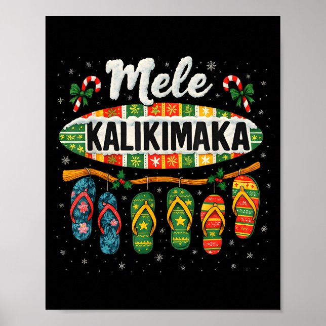 Póster Mele Kalikimaka Trocal Navidad Chancla  (Frente)