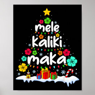 Póster Mele Kalikimaka Trocal Navidad Hawaiano Santa Xm