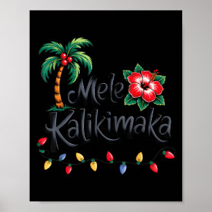 Póster Mele Kalikimaka Trocal Navidad Hawaiano Xmas Fam