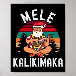 Póster Mele Kalikimaka Tropical Hawaii Feliz Navidad