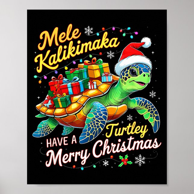 Póster Mele Kalikimaka Turtley Have A Merry Christmas  (Frente)
