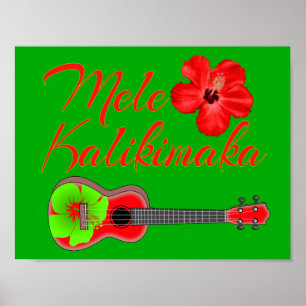 Póster Mele Kalikimaka Ukulele