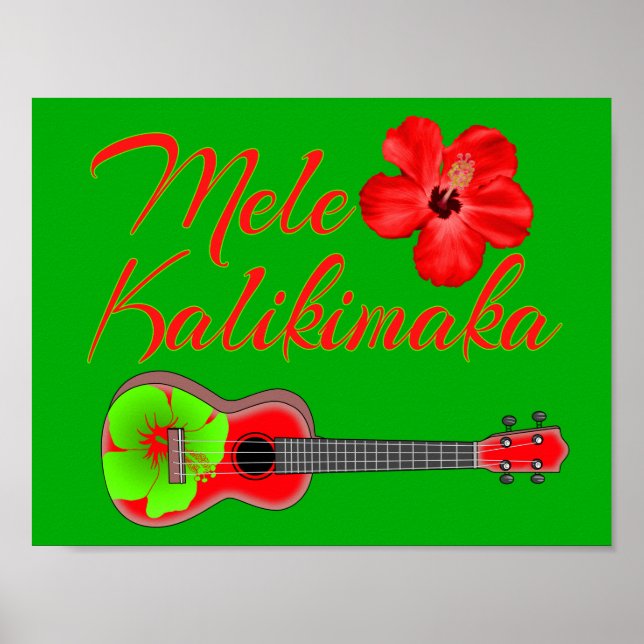 Póster Mele Kalikimaka Ukulele (Frente)