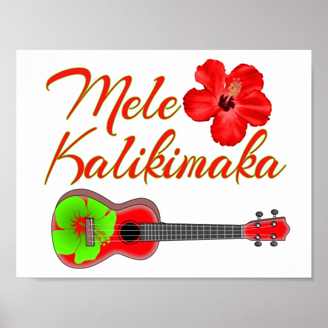 Póster Mele Kalikimaka Ukulele (Frente)