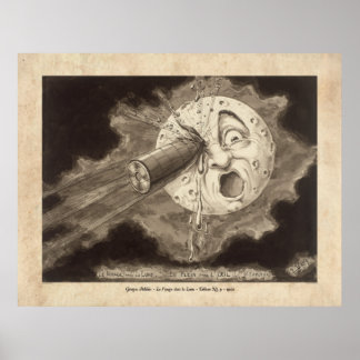 Póster Méliès Le Voyage dans la Lune Tableau 9 Poster