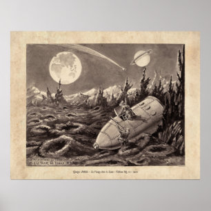 Póster Méliès Voyage dans la Lune Tableau 10 Poster