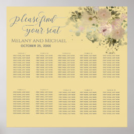 Póster Mellow amarillo acuarela boho moda floral