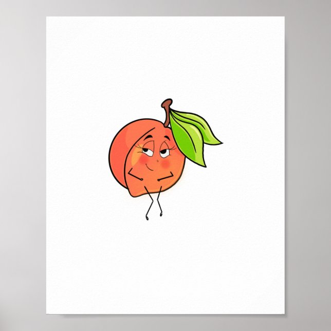 Póster Melocotón, mejillas dulces, tema de frutas (Frente)
