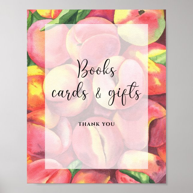 Póster Melocotones acuarelas - poster de libros y tarjeta (Frente)