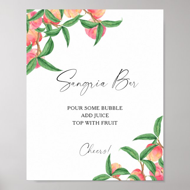 Póster Melocotones acuáticos modernos - bar sangriento (Frente)