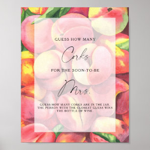 Póster Melocotones de fruta - Adivinen Cuántos Corchos