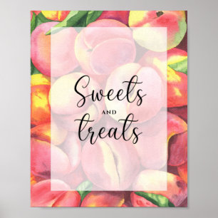 Póster Melocotones - dulces y golosinas