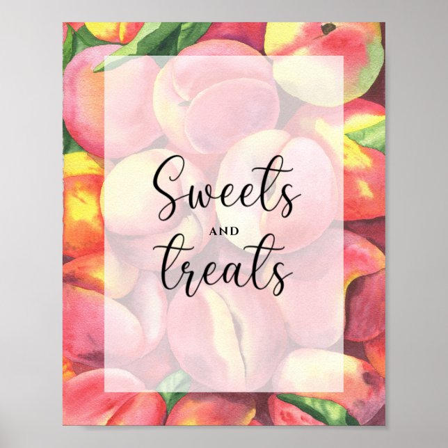 Póster Melocotones - dulces y golosinas (Frente)