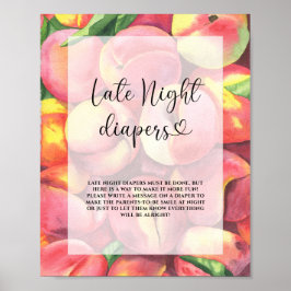 Póster Melocotones - Poster del juego de pañales nocturno