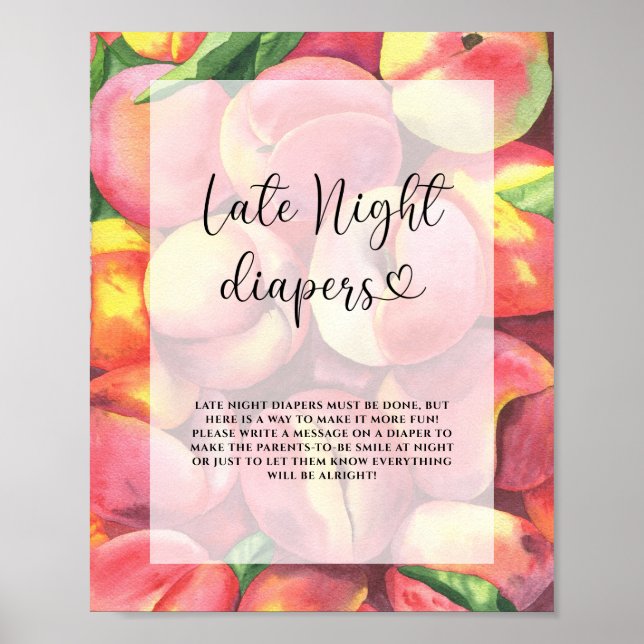 Póster Melocotones - Poster del juego de pañales nocturno (Frente)