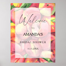 Póster Melocotones - signo de bienvenida de la ducha de n