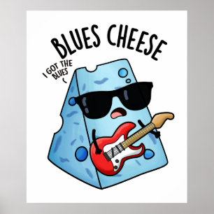 Póster Melodía de comida divertida con queso azul