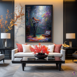 Póster Melodía en la luz - Violín expresivo contemporáneo