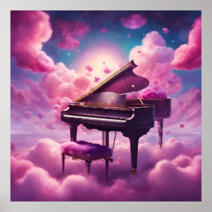 Póster Melodía entre nubes rosadas