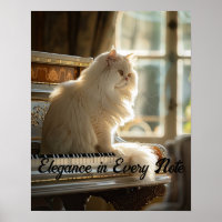 Melodía majestuosa: Gato persa en el piano