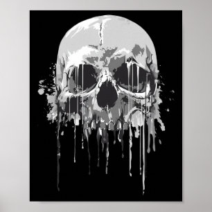 Póster Melodiación Skeleton Dripping Scary Skull Hallowee
